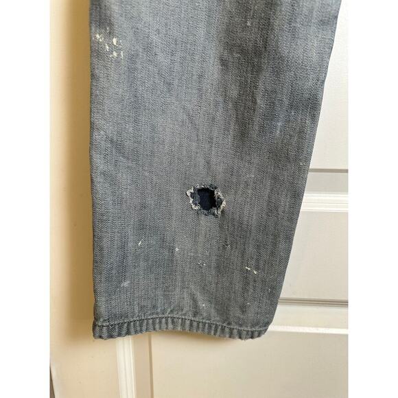 Distressed Y2K Royal Linx Straight Leg Jeans Quilted Black Pockets Men's Size 38 - Picture 5 of 8